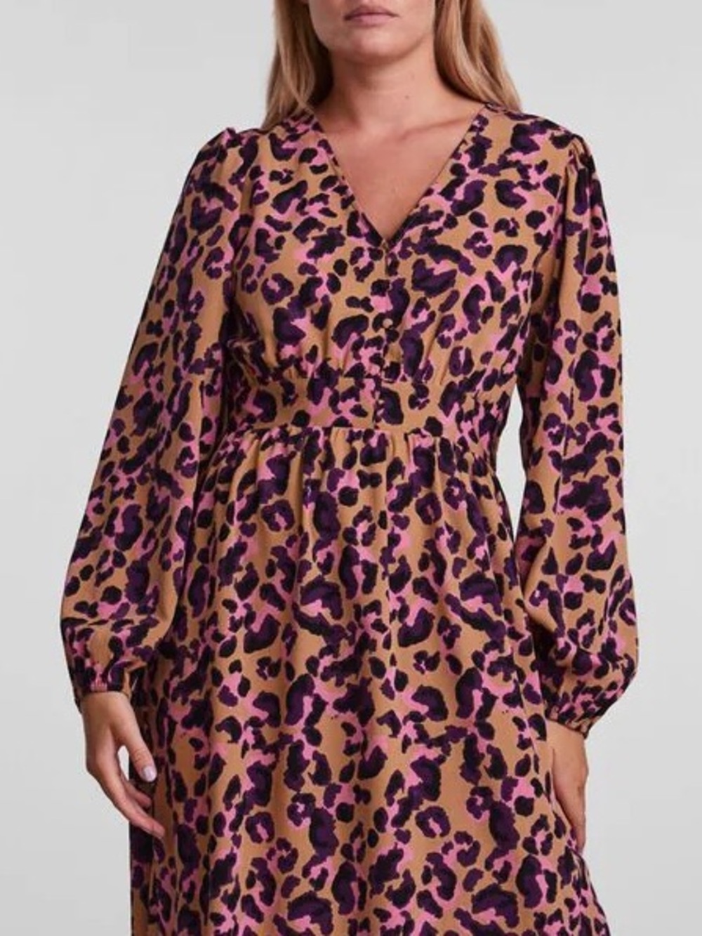 Anthropologie PIECES Erinn Leopard Print Midi Dress Size M - Picture 5 of 10